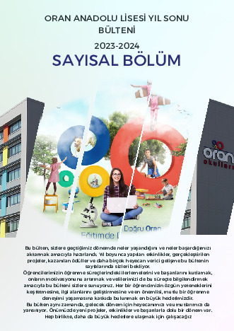 Anadolu Lisesi Yıl Sonu Bülteni / 2023-2024